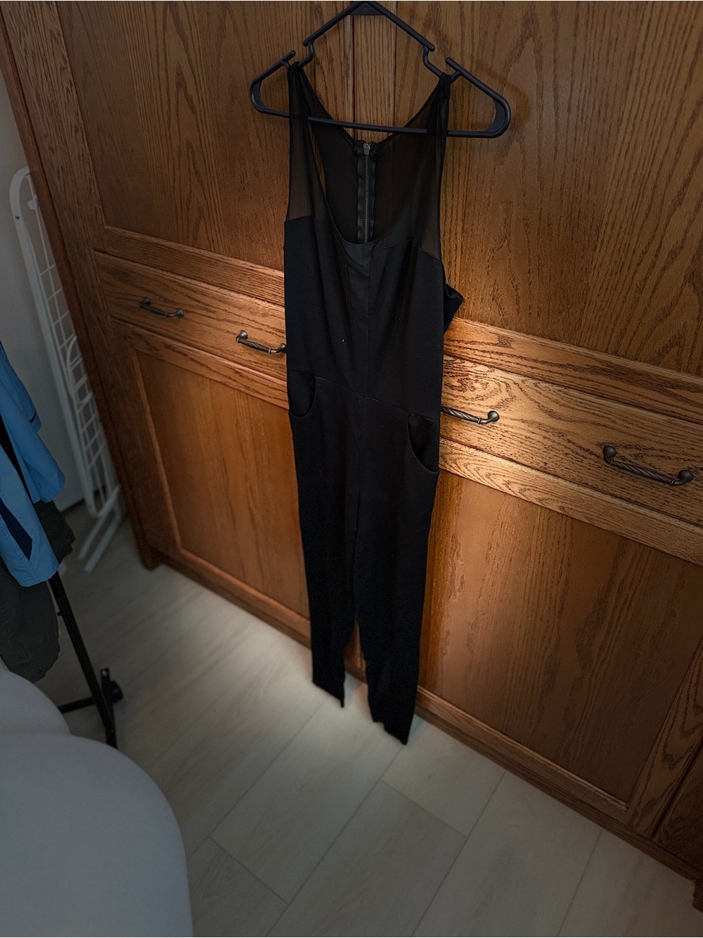 Guess Black Sleeveless Jumpsuit with Sheer Yoke
